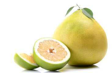 Pomelo fruit on white background