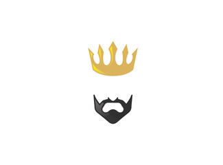 Lord and king golden Crown with black Beard