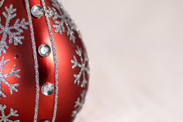red Christmas ball closeup