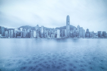 Frozen city, frozen sea, ice age in Hong Kong