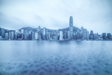 Frozen city, frozen sea, ice age in Hong Kong