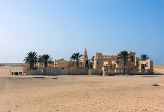 Dokhan - Qatar / December 2010: modern village built in traditional classical style at the desert of Zekreet.