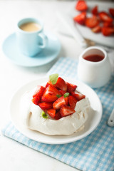 Strawberry Pavlova dessert