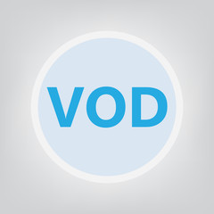 VOD (Video On Demand) acronym- vector illustration