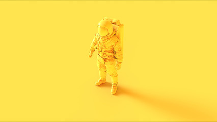Yellow Spaceman Astronaut Cosmonaut 3d illustration 3d render © paul