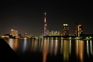 Obraz premium 福岡シーサイドももち 夜景風景