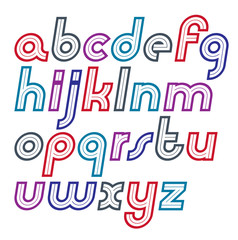 Set of vector lower case alphabet letters, can be used in retro poster design.