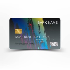 Credit cards. With inspiration from the abstract colorful on the white background.Glossy plastic style. Vector illustration design EPS 10