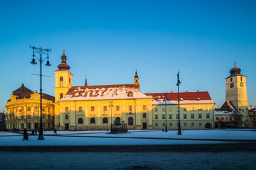 Sibiu, Romania. Large Square  in Transylvania