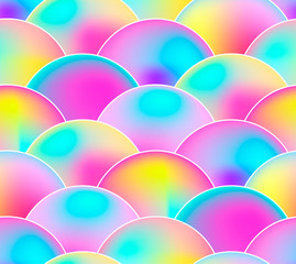Vector Seamless Pattern, Rainbow Colors, Scale Background.