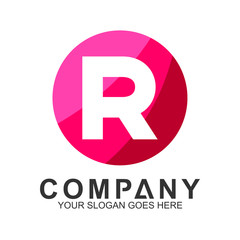 initial letter R logo design in circle shape