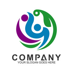 health and care people logo design