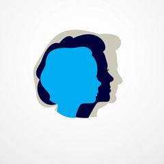 Woman life age years concept, the time of life, periods and cycle of life, growing old, maturation and aging, one generation and age categories. Vector simple classic icon or logo design.