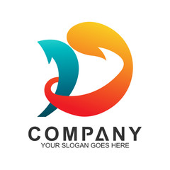 Obraz premium abstract letter D logo design template