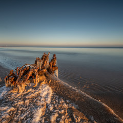 Winter sunrise at the beach