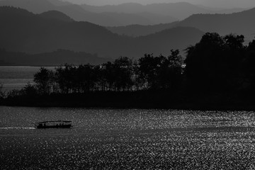 Fishing boat on the lake