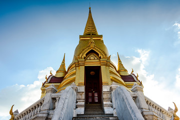 Main entrance of golden pagoda in thailand