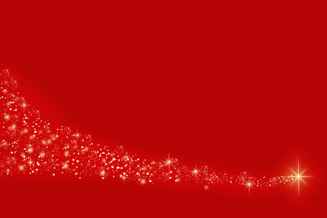 輝く流れ星(赤背景)	