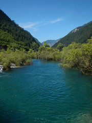 Montagne del parco nazionale di Jiuzhaigou, Cina