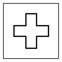 Obraz premium Flag of Switzerland icon black color vector illustration flat style image