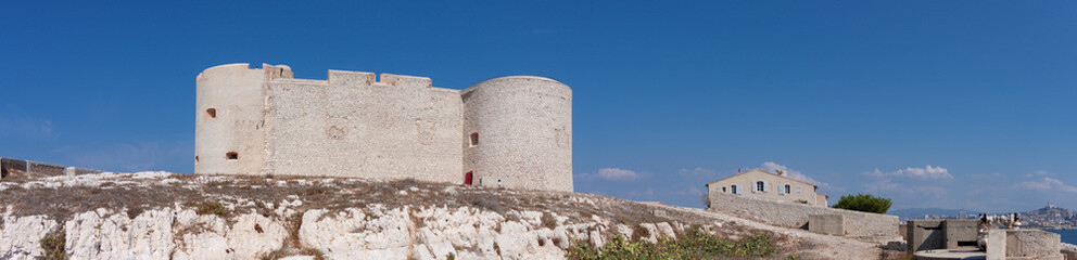 Fototapeta na wymiar Panoramic view of If Castle, Marseille, France.