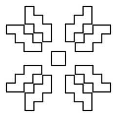 Scandinavian pattern icon black color vector illustration flat style image