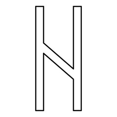 Hagalaz rune Hagall hail havos icon black color vector illustration flat style image