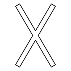 Gebo rune Gift talent sign icon black color vector illustration flat style image