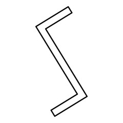 Sowull rune sol sun symbol icon black color vector illustration flat style image