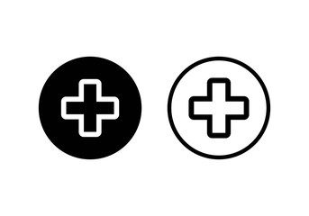 Obraz premium Plus Icon vector. Add plus icon. Addition sign. Medical Plus icon