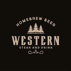 Antique frame border label engraving retro Country Emblem Typography for Western Bar/Restaurant Logo Design  inspiration. Elements Business Sign Hipster Logo Identity