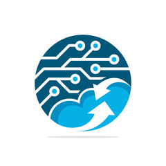 Fototapeta premium Vector illustration icon with the concept of cloud computing systems with advanced technology