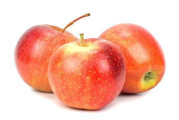 red apples on white background