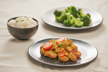 fried chicken rice - asian food style