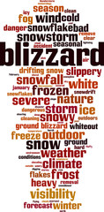 Obraz premium Blizzard word cloud