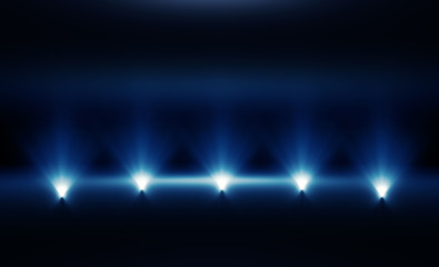 Background of an empty room, reflection of neon light on a concrete floor, puffs of smoke