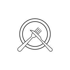 Dish didn't like , table etiquette icon. Can be used for web, logo, mobile app, UI, UX