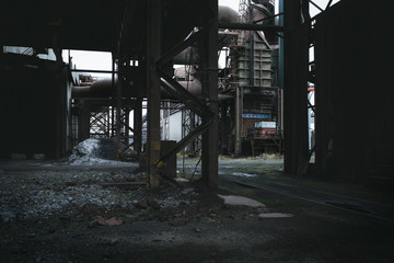 Fototapeta na wymiar Abandoned steel works in England 