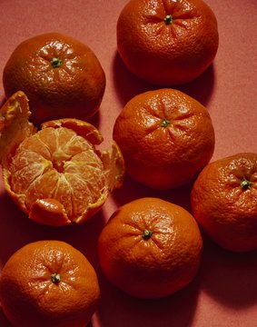 Close up of oranges on orange background