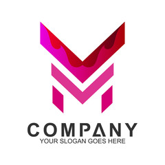 simple minimalist letter M logo design