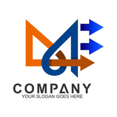 arrow letter M business logo template