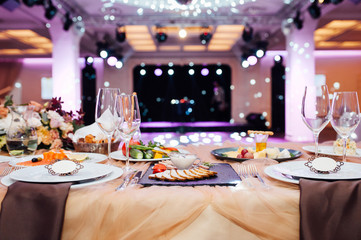Luxury, elegant wedding reception table arrangement, floral centerpiece