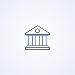 Bank, court building, vector best gray line icon