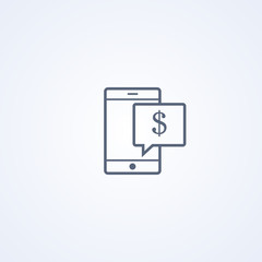 Online mobile payout, mobile pay, vector best gray line icon