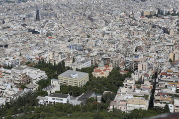 Athènes vue d'une colline 
