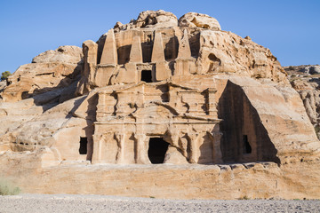 Ancient Nabataeans ruins in Petra Park, Jordan
