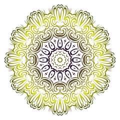 Ethnic ornamental mandala. Decorative design element. Vector illustration.