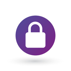 Lock icon in circle. Privacy , secure concept. vector illustration isolated on white background.