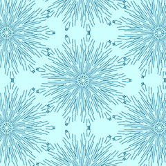 Lace navy blue delicate circle decoration. Modern geometrical stroke ornament design. Mandala repetition pattern.