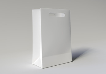 Paper bag mockup on white background. 3d rendering.